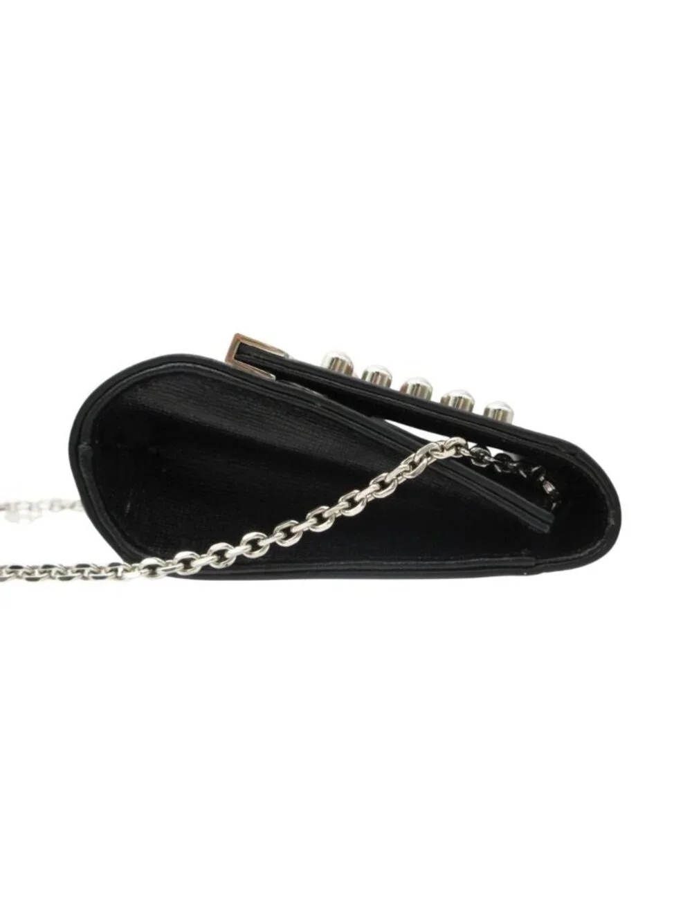 Fendi Shoulder Bag Vitello Elite Leather Monster Star Clutch Chain Black